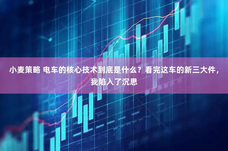 小麦策略 电车的核心技术到底是什么？看完这车的新三大件，我陷入了沉思